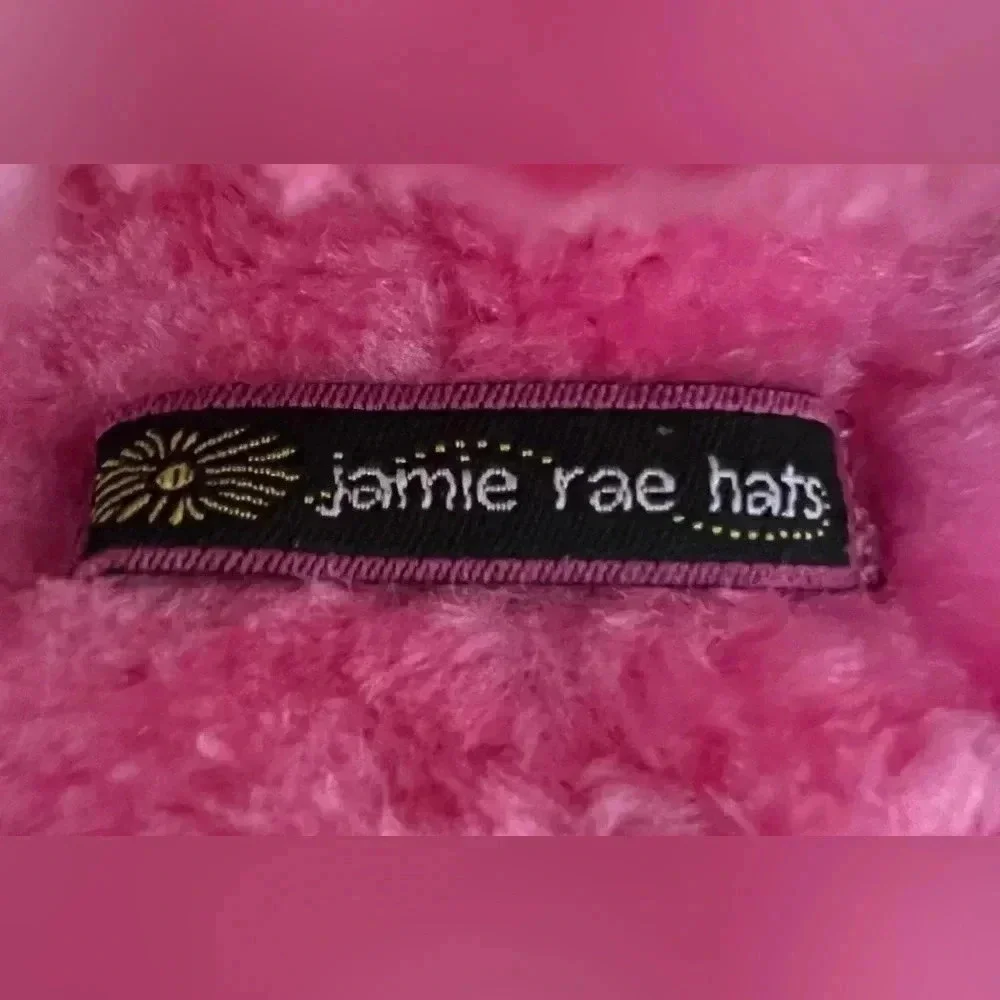 jamie rae hats | Candy Pink Winter Wimple Hat Candy Pink Lace Rose. Size: 3/6M